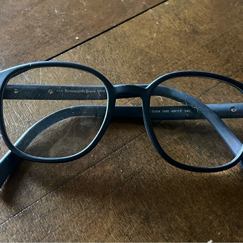 Ermenegildo Zegna matte blue unisex eyeglasses